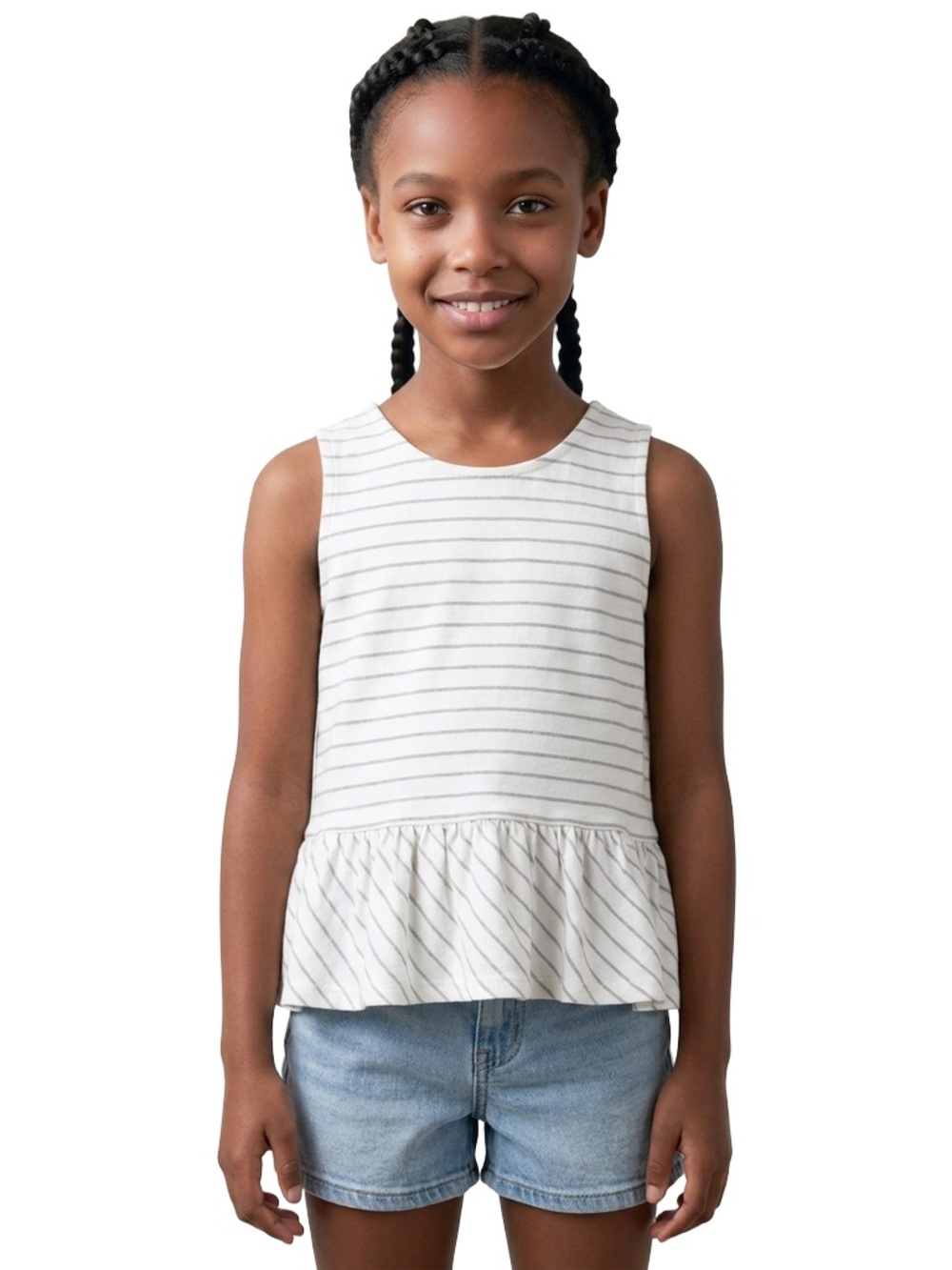 Miles the Label baby girl striped tank top